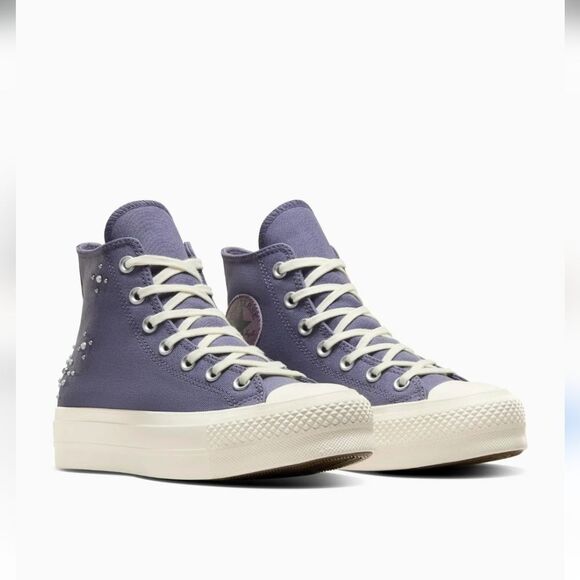 Chuck Taylor Converse All Star High Top "Pearls & Studs"  Women Size 8.5 - Picture 6 of 8